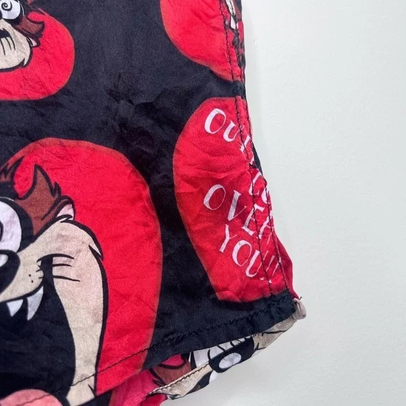 Vintage Disney Silk Boxer Shorts Tasmanian Devil Print Hearts Valentines XL - Picture 6 of 11